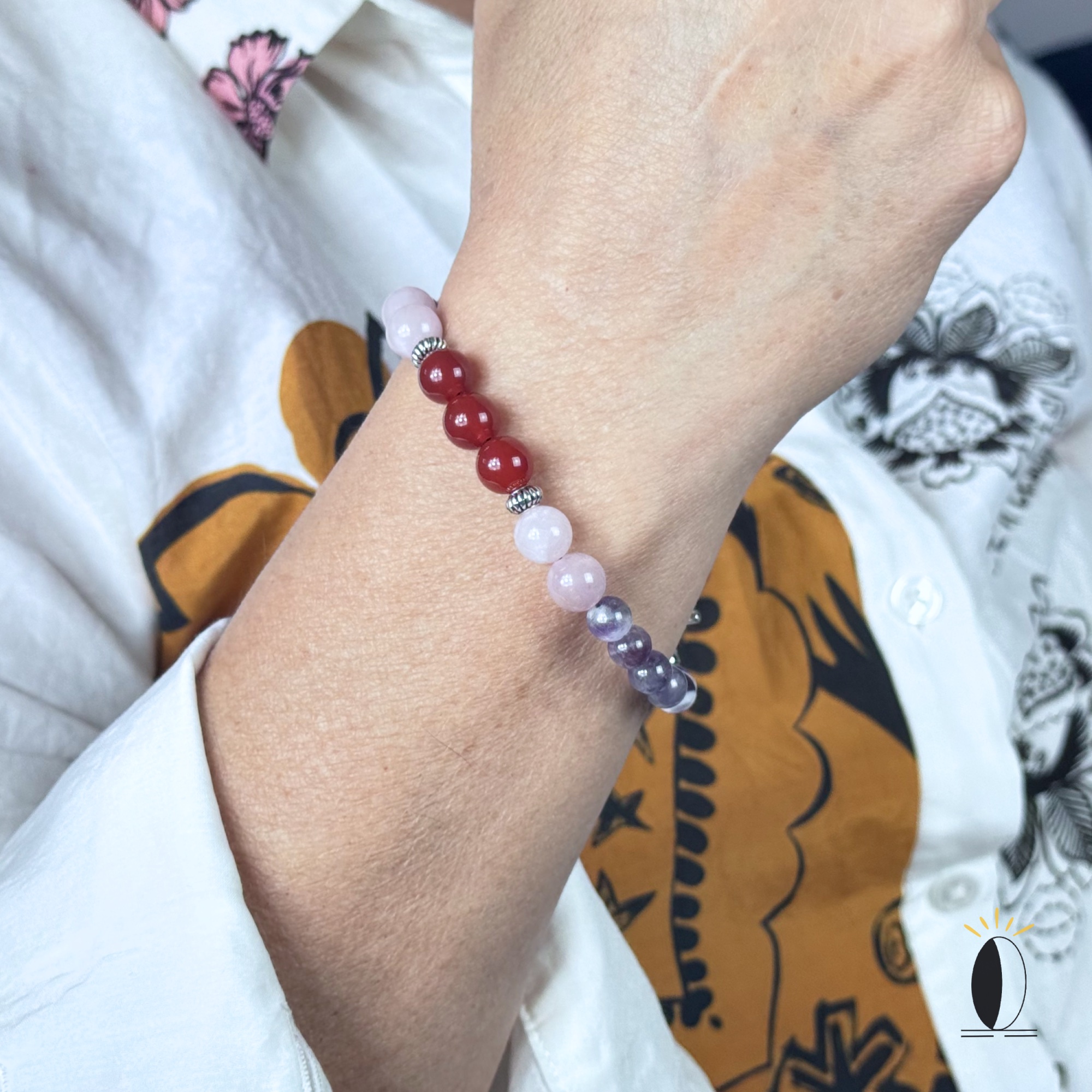 Bransoletka z ametystu, agatu i kwarcu różowego kamienie naturalne 8 mm kamienie szlachytny Bransoletka z ametystu, agatu i kwarcu różowego kamienie naturalne 8 mm - obrazek 6