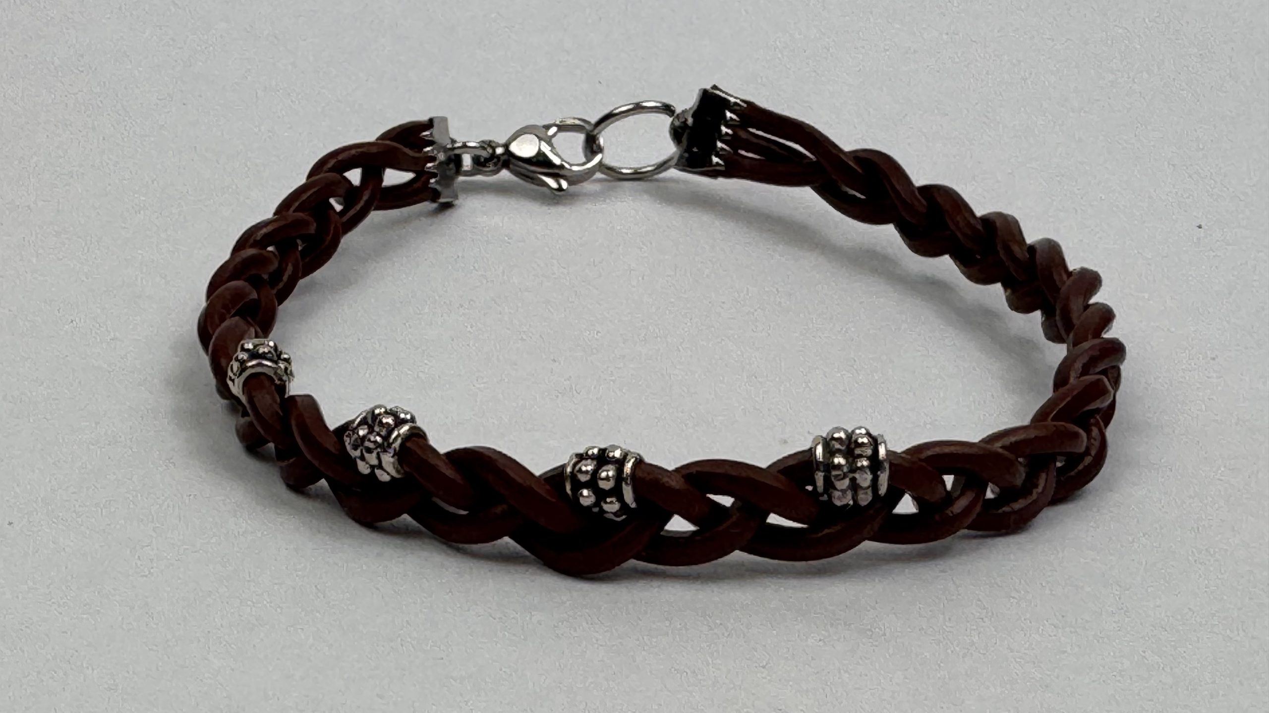 Bransoletka skórzana koralikami skórzany Bransoletka skórzana