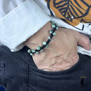 Bransoletka skórzana z kamieniami