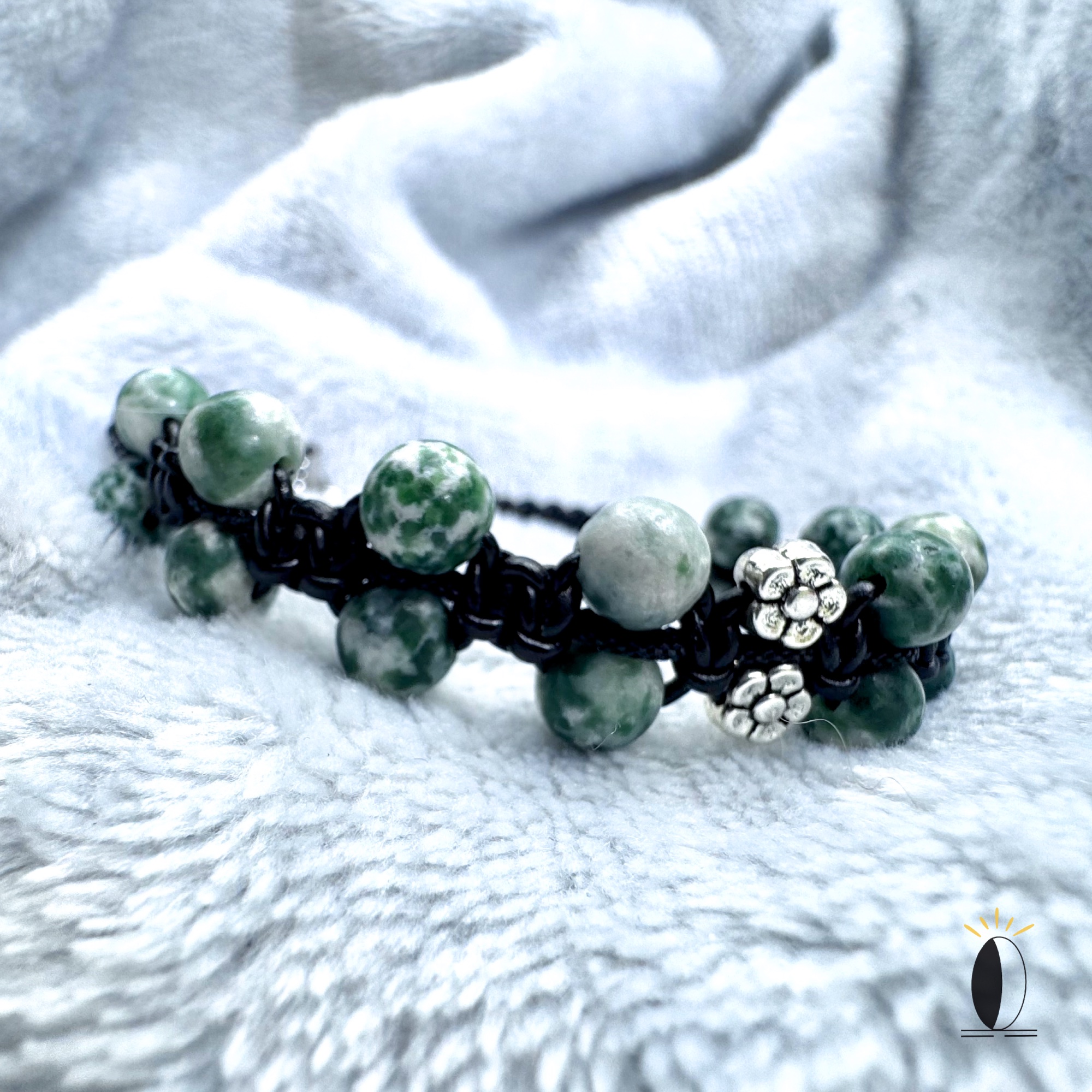 Pleciona bransoletka skórzana z jadeitem kamienie naturalne skórzany Bransoletka skórzana z kamieniami